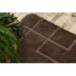 Badezimmerteppich SUPREME LINES Linien, rutschfest, weich - braun