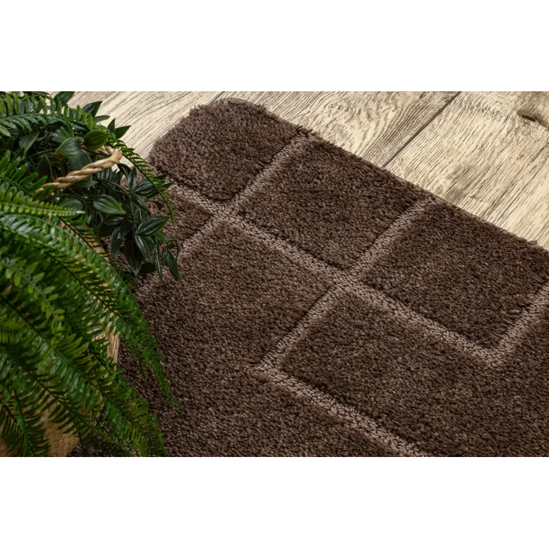 Badezimmerteppich SUPREME LINES Linien, rutschfest, weich - braun