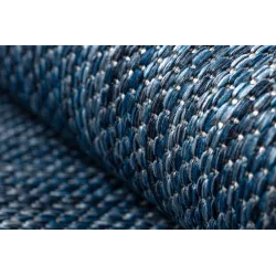 Teppich SEIL SISAL SION Kreis A5165A Melange Flachgewebe Navy Marineblau