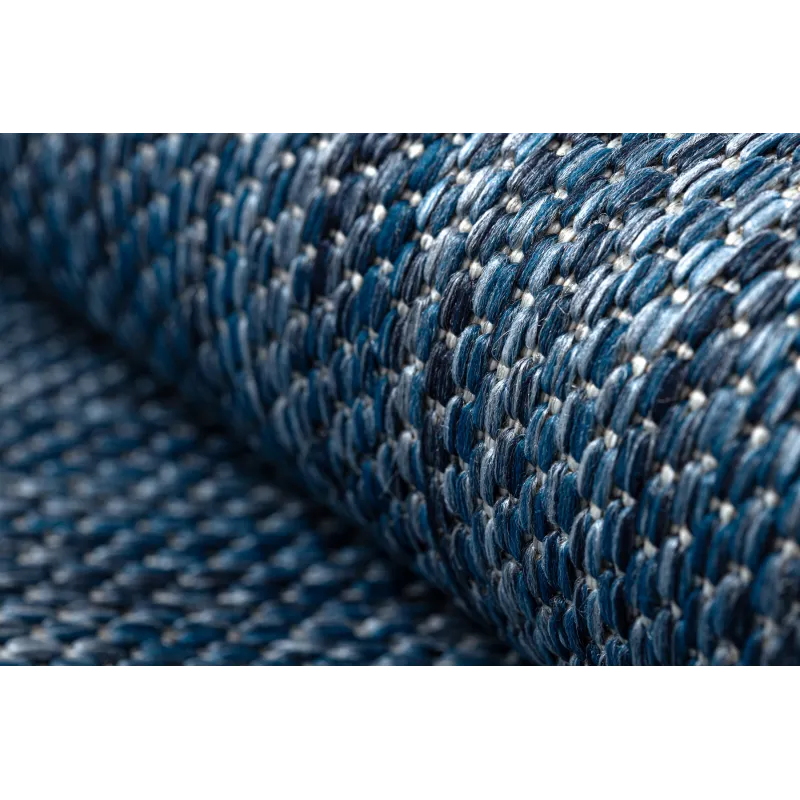 Teppich SEIL SISAL SION Kreis A5165A Melange Flachgewebe Navy Marineblau