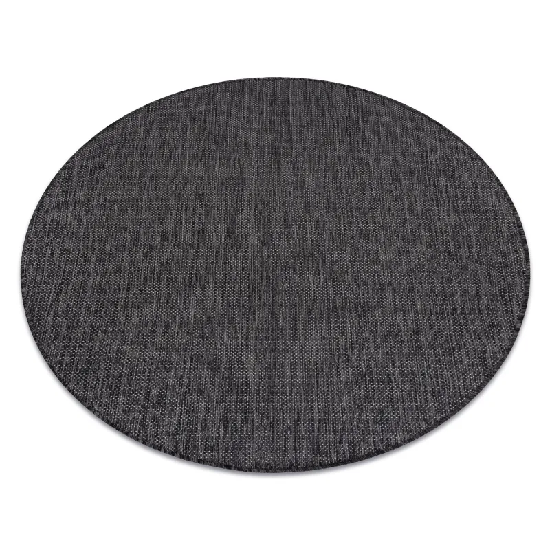 Teppich SEIL SISAL SION Kreis A5165A Melange Flachgewebe schwarz