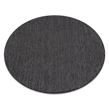 Teppich SEIL SISAL SION Kreis A5165A Melange Flachgewebe schwarz