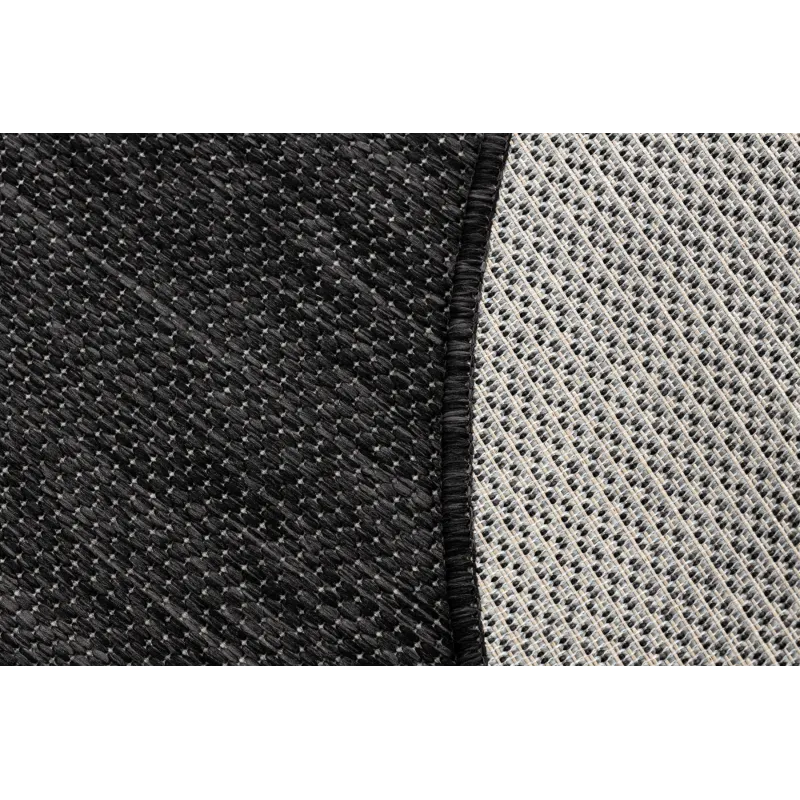 Teppich SEIL SISAL SION Kreis A5165A Melange Flachgewebe schwarz