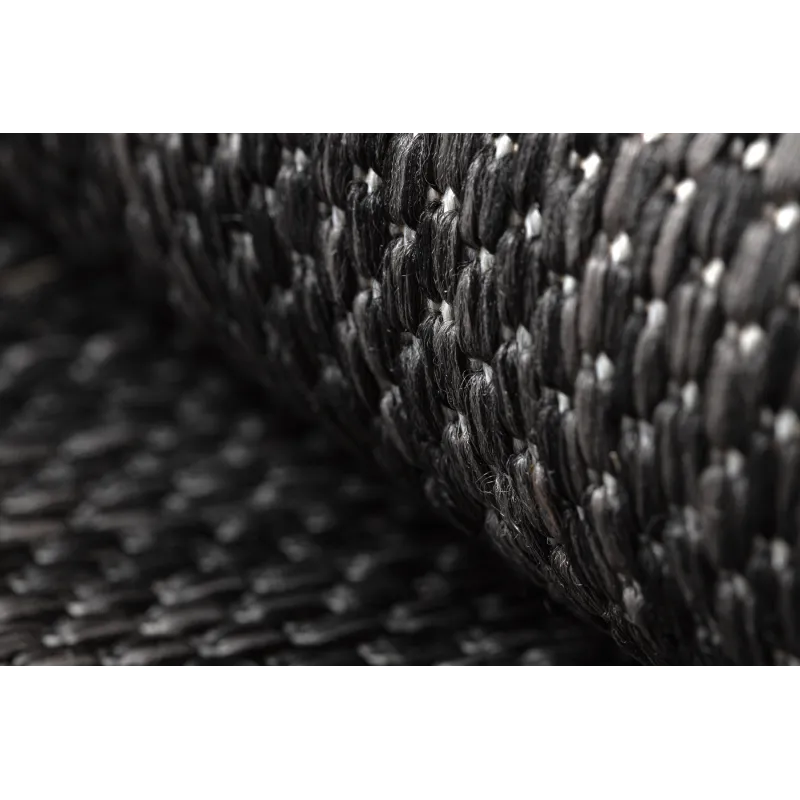 Teppich SEIL SISAL SION Kreis A5165A Melange Flachgewebe schwarz