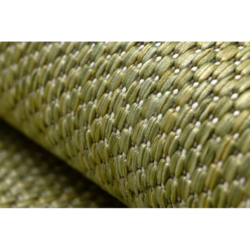 Teppich SCHNURGEBUNDEN SISAL SION Kreis A5165A Melange Flachgewebe grün