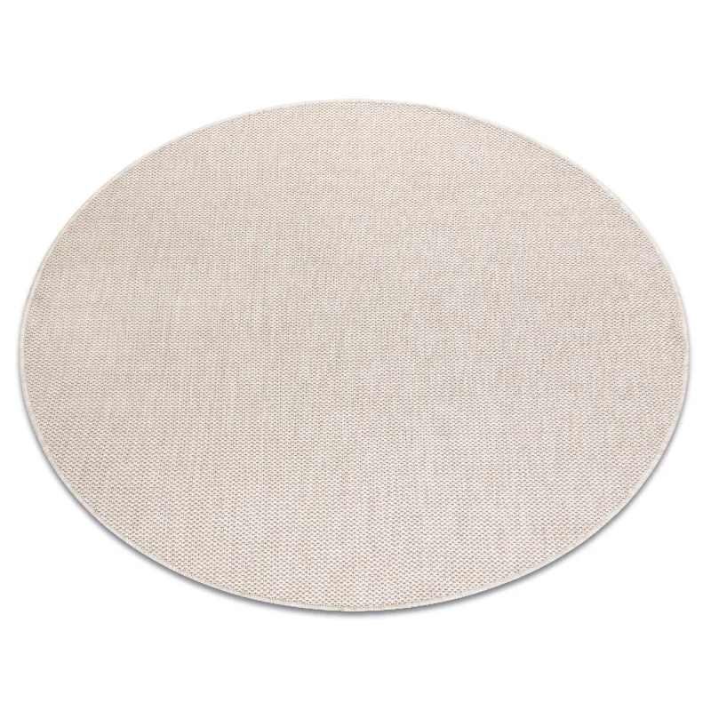 Teppich SCHNURGEBUNDEN SISAL SION Kreis A5165A Melange Flachgewebe ecru / creme