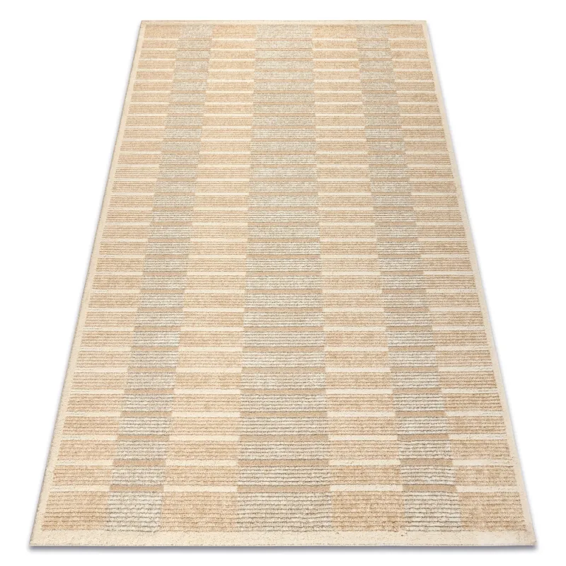 Teppich FLUX 461.124.SA110 Wolle OSTA - Geometrisch, strukturiert, Loft Beige / Creme