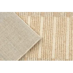 Teppich FLUX 461.124.SA110 Wolle OSTA - Geometrisch, strukturiert, Loft Beige / Creme
