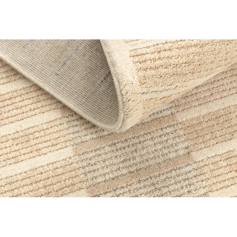 Teppich FLUX 461.124.SA110 Wolle OSTA - Geometrisch, strukturiert, Loft Beige / Creme