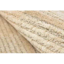 Teppich FLUX 461.124.SA110 Wolle OSTA - Geometrisch, strukturiert, Loft Beige / Creme