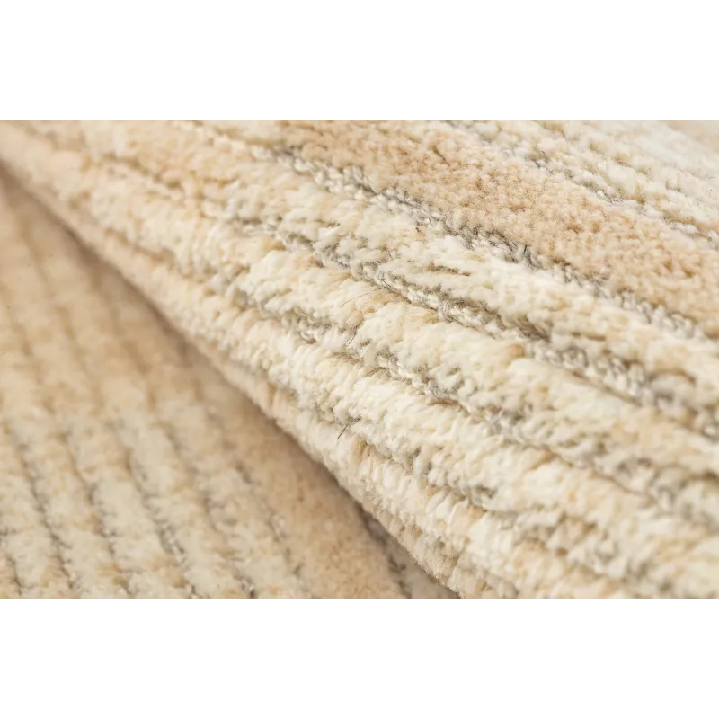 Teppich FLUX 461.124.SA110 Wolle OSTA - Geometrisch, strukturiert, Loft Beige / Creme