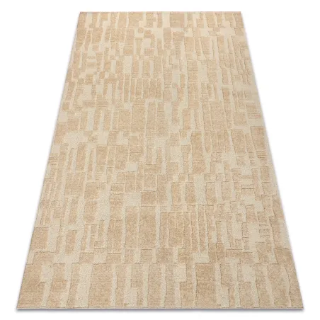 Teppich FLUX 461.133.SA132 Wolle OSTA - Geometrisch, strukturiert, Loft Creme / Beige