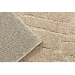 Teppich FLUX 461.133.SA132 Wolle OSTA - Geometrisch, strukturiert, Loft Creme / Beige