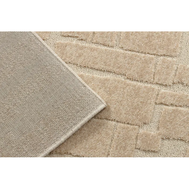 Teppich FLUX 461.133.SA132 Wolle OSTA - Geometrisch, strukturiert, Loft Creme / Beige