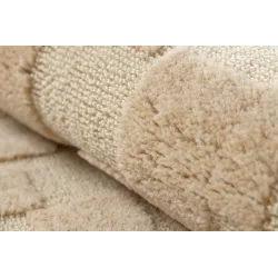 Teppich FLUX 461.133.SA132 Wolle OSTA - Geometrisch, strukturiert, Loft Creme / Beige