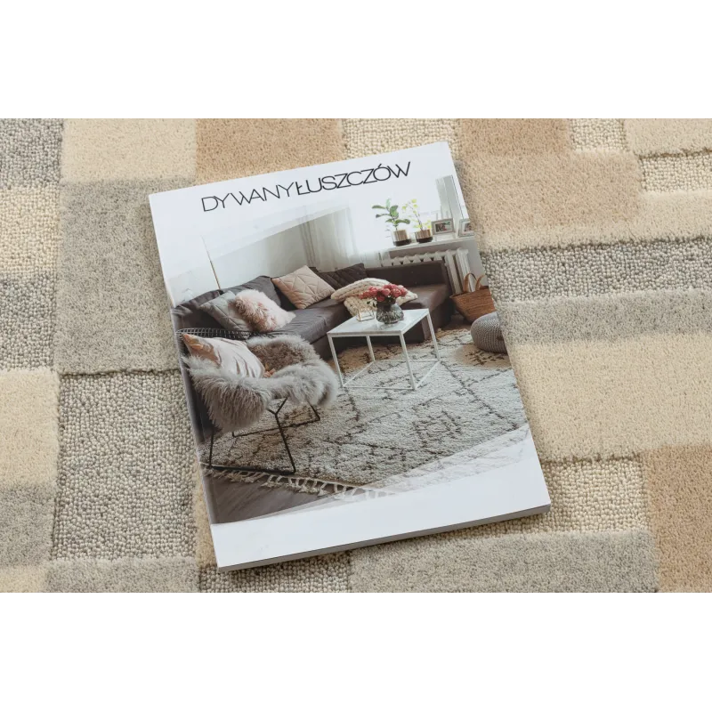 Teppich FLUX 461.117.SA130 Wolle OSTA - Geometrisch, strukturell, Loft beige / grau