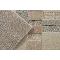 Teppich FLUX 461.117.SA130 Wolle OSTA - Geometrisch, strukturell, Loft beige / grau