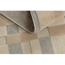 Teppich FLUX 461.117.SA130 Wolle OSTA - Geometrisch, strukturell, Loft beige / grau