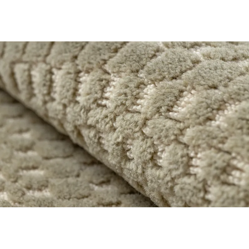 Teppich FLUX 461.139.SA400 Wolle OSTA - Geometrisch, strukturell, Loft grün / beige