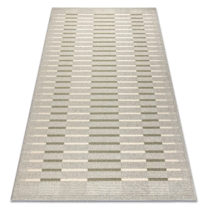 Teppich FLUX 461.124.SA400 Wollmischung OSTA - Geometrisch, strukturiert, Loftstil grau / grün
