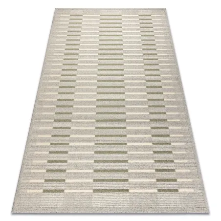 Teppich FLUX 461.124.SA400 Wollmischung OSTA - Geometrisch, strukturiert, Loftstil grau / grün