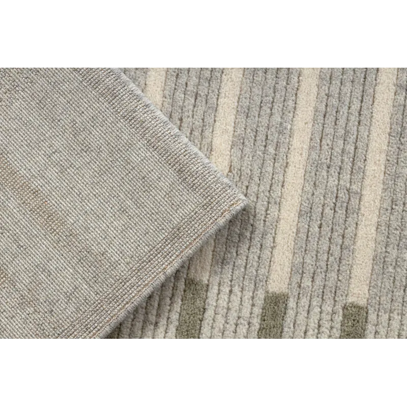 Teppich FLUX 461.124.SA400 Wollmischung OSTA - Geometrisch, strukturiert, Loftstil grau / grün