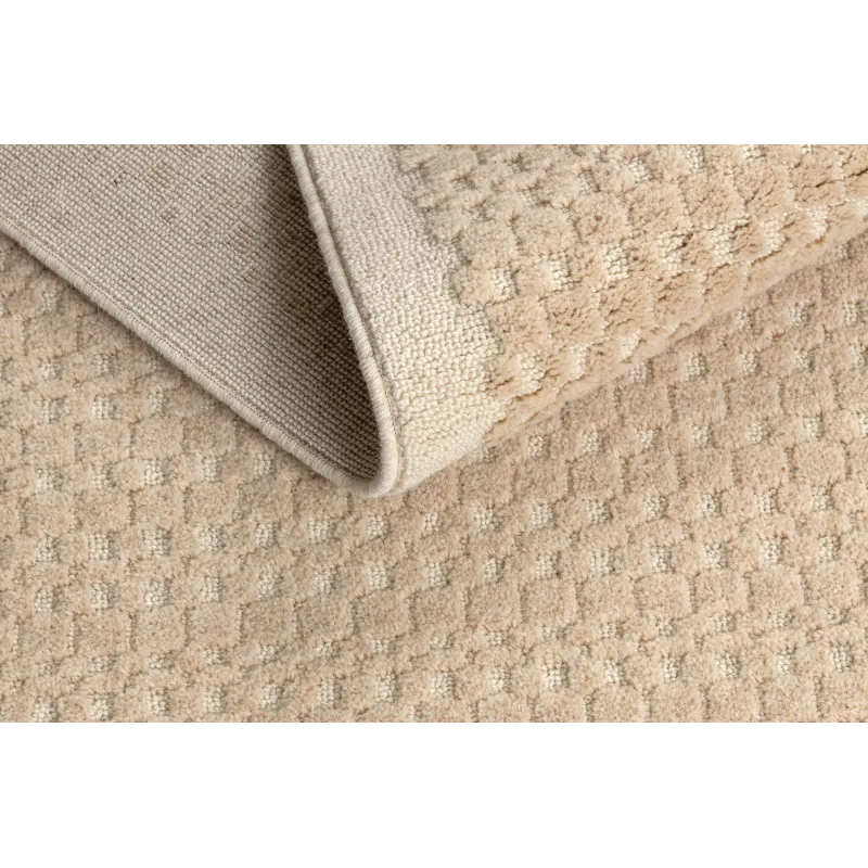 Teppich FLUX 461.139.SA130 Wollmischung OSTA - Geometrisch, strukturell, Loft-Stil beige / creme