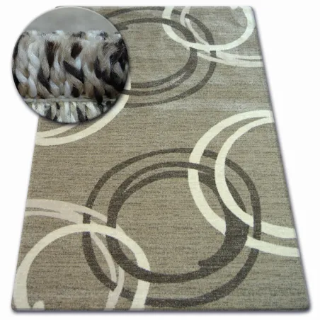 Teppich SHADOW 8645 in dunklem Beige und Braun, moderner Teppich für jeden Raum