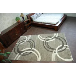 Moderner Teppich in Beige und Braun, ideal für stilvolle Wohnräume