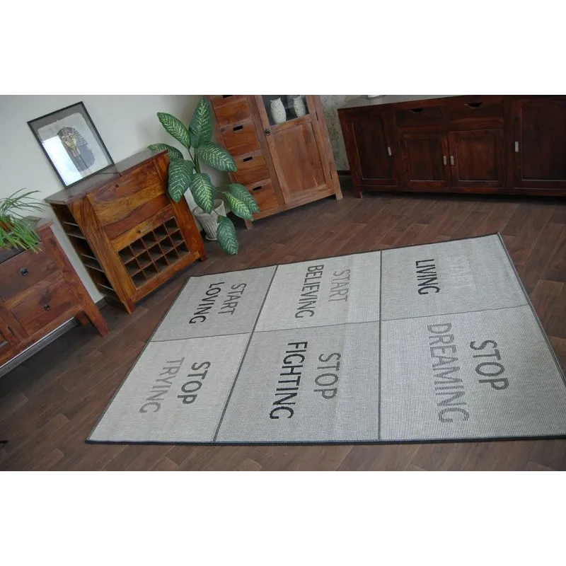 Silberner Sizal Teppich FLOORLUX 20275 YOLO, ideal für moderne Räume