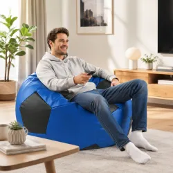 Pouf Sessel Fußball XXL - Kunstleder, Premium