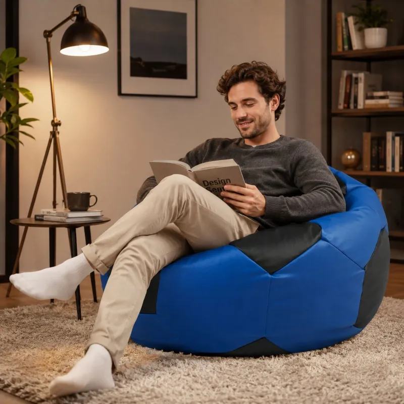 Pouf Sessel Fußball XXL - Kunstleder, Premium