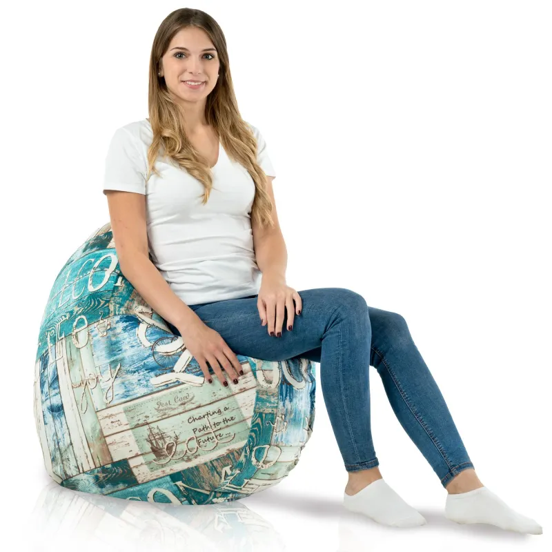 Bodenkissen Rund Monaco 90 cm Print-Stoff | Italpouf