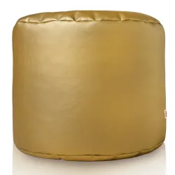 Zylinder-Pouf Cilindro Kunstleder Gold | Italpouf