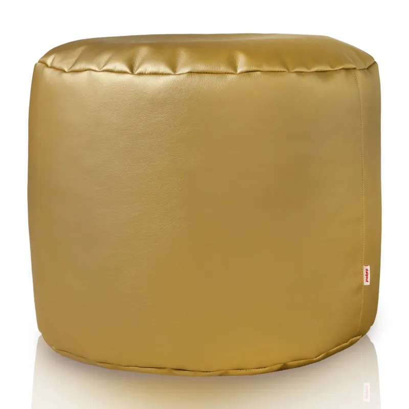 Zylinder-Pouf Cilindro Kunstleder Gold | Italpouf