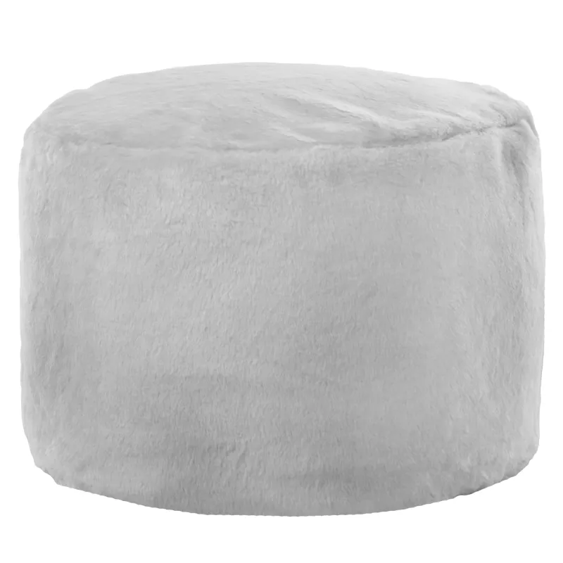 Pouf Runder Sitzhocker Zylinder - Yeti Kunstfell