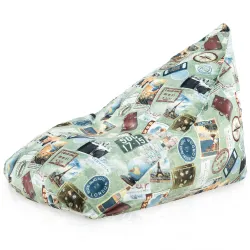 Boden-Sitzsack XL Bermuda - Premium Print-Stoff
