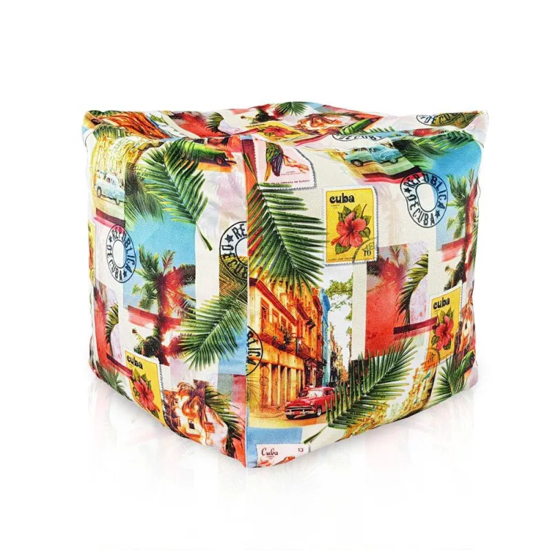 Pouf Sitzwürfel Quadratisch - Premium Print-Stoff – Ansicht 32