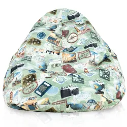 Sitzsack mit Rückenlehne XXL Drop - Premium Print-Stoff – Ansicht 34