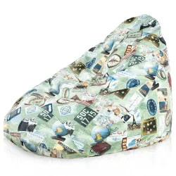 Sitzsack mit Rückenlehne XXL Drop - Premium Print-Stoff