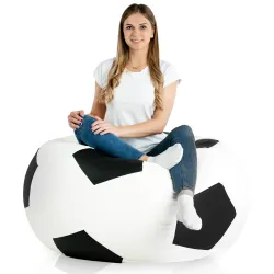 Schwarz Sitzsack Fußball Kunstleder