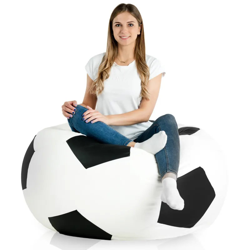 Schwarz Sitzsack Fußball Kunstleder
