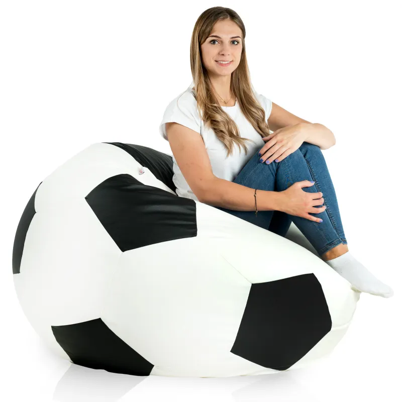 Schwarz Sitzsack Fußball Kunstleder