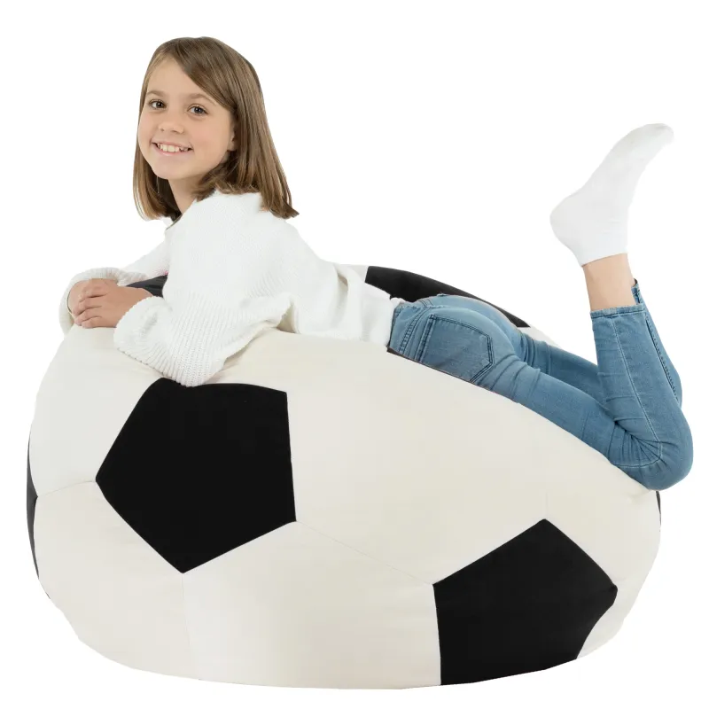 Schwarz Fußball Sitzsack Plüsch