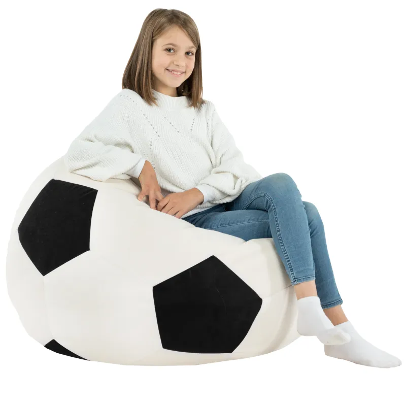 Schwarz Fußball Sitzsack Plüsch