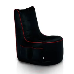 Ergonomischer Gaming Sitzsack Sessel schwarz - Kunstleder