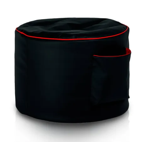 Runder schwarzer Gaming-Sitzsack aus strapazierfähigem PU-Leder