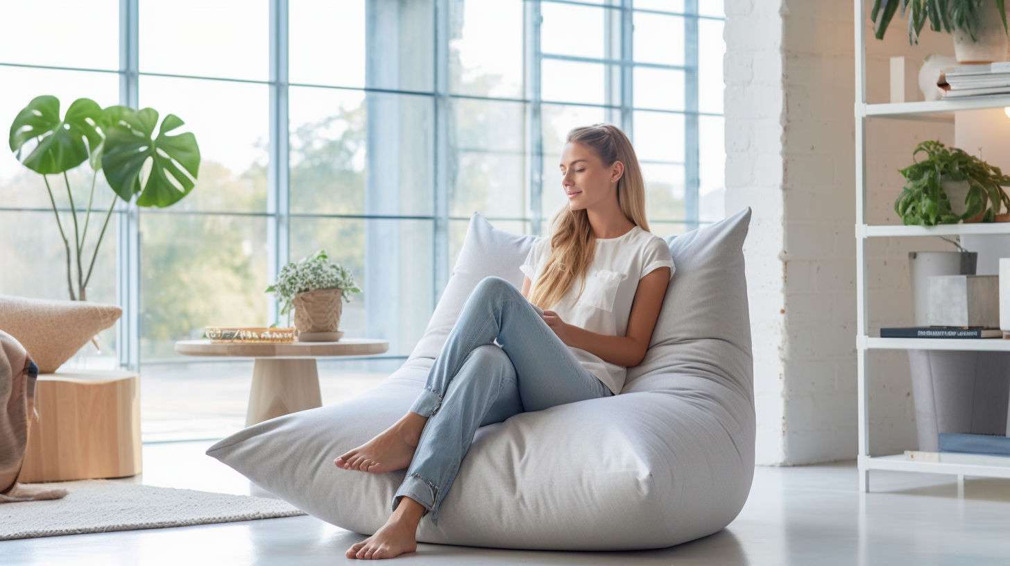 Sitzsack leicht zu bewegen vom Wohnzimmer zur Terrasse