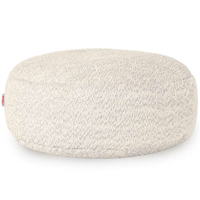 Runder Fußhocker - Teddy-Bouclé - Boucle Sitzsack