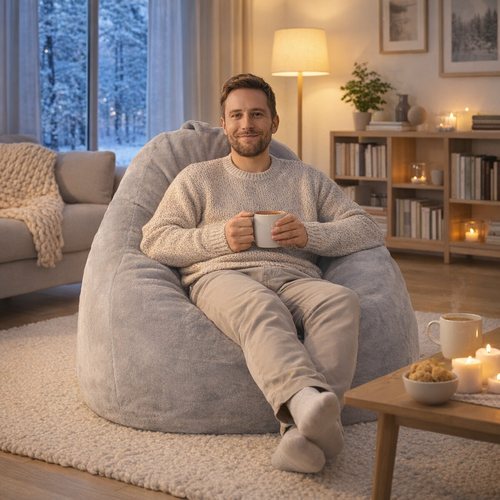 Yeti-Sitzsack – Kunstfell für Winterabende